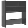 4 db magasfényű szürke szerelt fa fali cipősszekrény 60x18x60cm