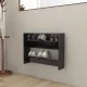 Magasfényű fekete szerelt fa fali cipősszekrény 80 x 18 x 60 cm