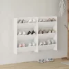 2 db fehér fali cipősszekrény 60 x 18 x 90 cm