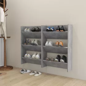 2 db betonszürke fali cipősszekrény 60 x 18 x 90 cm