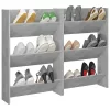2 db betonszürke fali cipősszekrény 60 x 18 x 90 cm