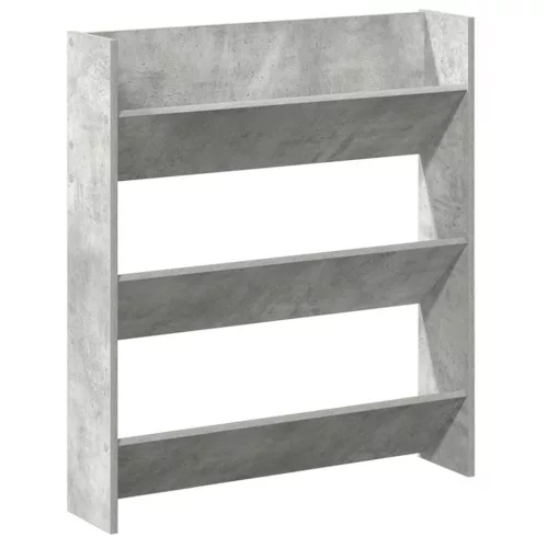Betonszürke forgácslap fali cipősszekrény 80 x 18 x 90 cm
