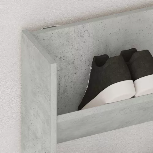 Betonszürke forgácslap fali cipősszekrény 80 x 18 x 90 cm