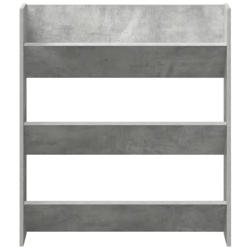 Betonszürke forgácslap fali cipősszekrény 80 x 18 x 90 cm
