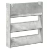 Betonszürke forgácslap fali cipősszekrény 80 x 18 x 90 cm