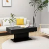 Fekete szerelt fa dohányzóasztal 96 x 50 x 45 cm
