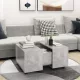 Betonszürke szerelt fa dohányzóasztal 60 x 60 x 38 cm