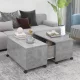 Betonszürke szerelt fa dohányzóasztal 75 x 75 x 38 cm