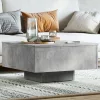 Betonszürke szerelt fa dohányzóasztal 60 x 60 x 31,5 cm