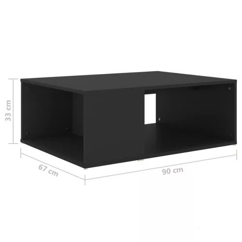 Fekete szerelt fa dohányzóasztal 90 x 67 x 33 cm