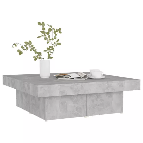 Betonszürke szerelt fa dohányzóasztal 90 x 90 x 28 cm