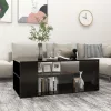 Fekete szerelt fa dohányzóasztal 100 x 50 x 40 cm