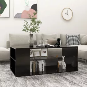 Fekete szerelt fa dohányzóasztal 100 x 50 x 40 cm