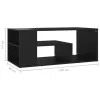Fekete szerelt fa dohányzóasztal 100 x 50 x 40 cm