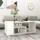 Fehér magasfényű szerelt fa dohányzóasztal 100 x 50 x 40 cm