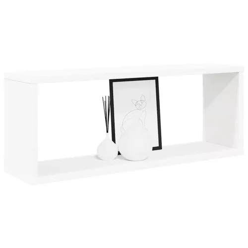 4 db fehér szerelt fa négyszögű fali polc 60 x 15 x 23 cm