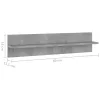 2 db betonszürke forgácslap fali polc 80 x 11,5 x 18 cm