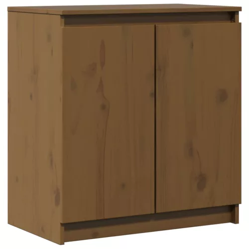 Mézbarna tömör fenyőfa kisszekrény 60 x 36 x 65 cm