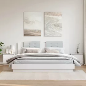   2 darab fehér tömör fenyőfa éjjeliszekrény 40 x 30,5 x 40 cm