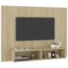 Sonoma tölgy színű szerelt fa fali TV-szekrény 120x23,5x90 cm