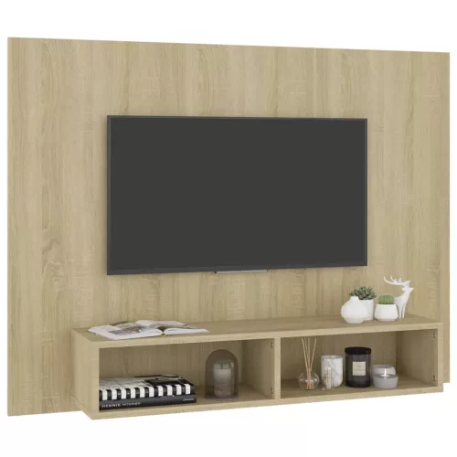 Sonoma tölgy színű szerelt fa fali TV-szekrény 120x23,5x90 cm