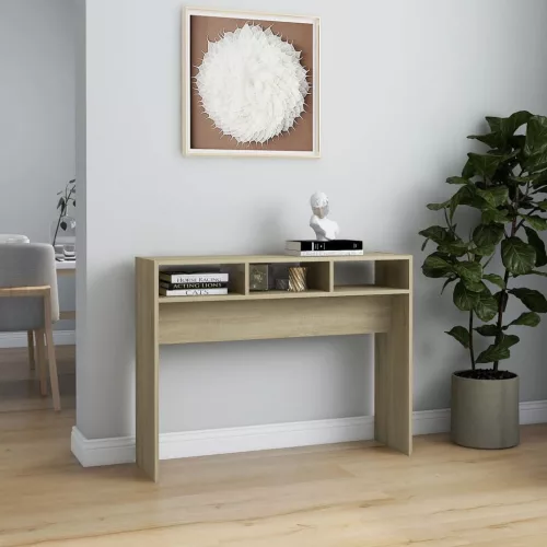 Sonoma tölgy színű szerelt fa tálalóasztal 105 x 30 x 80 cm