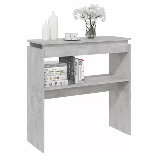 Betonszürke szerelt fa tálalóasztal 80 x 30 x 80 cm
