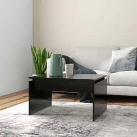 Fekete szerelt fa dohányzóasztal 68 x 50 x 38 cm