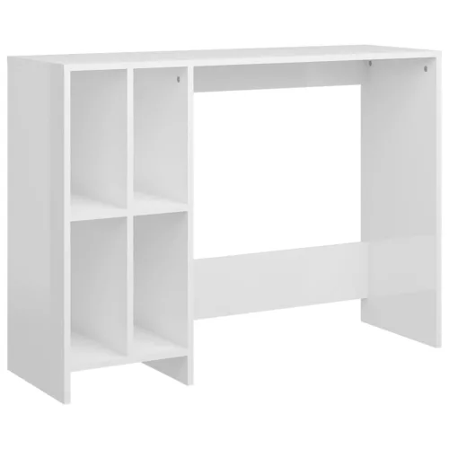 Magasfényű fehér szerelt fa laptopasztal 102,5 x 35 x 75 cm