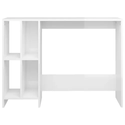 Magasfényű fehér szerelt fa laptopasztal 102,5 x 35 x 75 cm