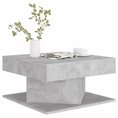 Betonszürke szerelt fa dohányzóasztal 57 x 57 x 30 cm