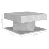 Betonszürke szerelt fa dohányzóasztal 57 x 57 x 30 cm