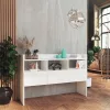 Magasfényű fehér szerelt fa tálalószekrény 105 x 30 x 70 cm