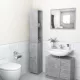 Betonszürke szerelt fa fürdőszobaszekrény 25x26,5x170 cm