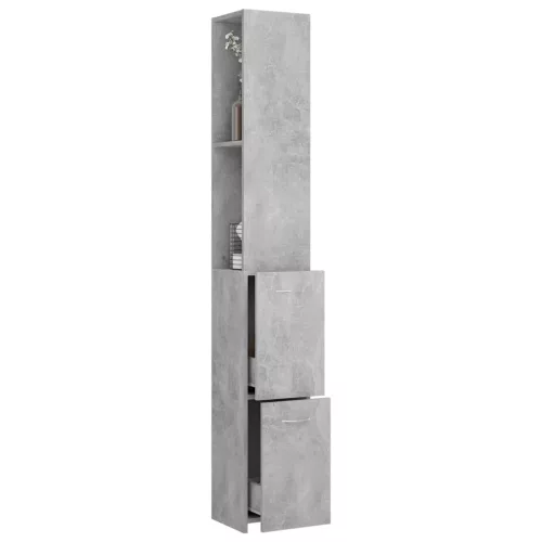 Betonszürke szerelt fa fürdőszobaszekrény 25x26,5x170 cm