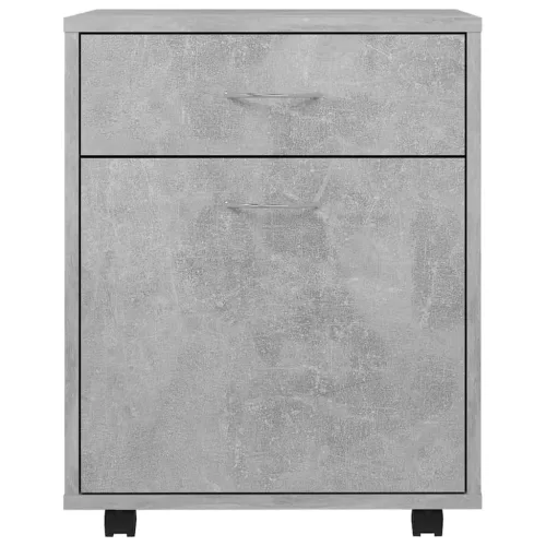 Betonszürke szerelt fa kerekes szekrény 45 x 38 x 54 cm