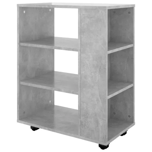 Betonszürke szerelt fa kerekes szekrény 60 x 35 x 75 cm
