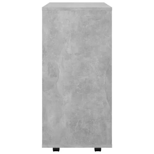Betonszürke szerelt fa kerekes szekrény 60 x 35 x 75 cm