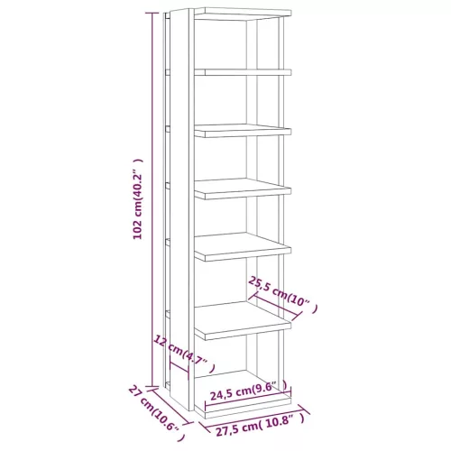 2 db sonoma tölgy színű cipősszekrény 27,5 x 27 x 102 cm