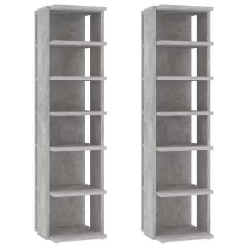 2 db betonszürke cipősszekrény 27,5 x 27 x 102 cm