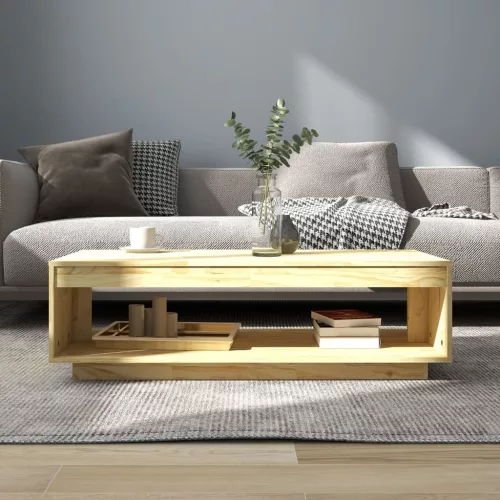 Tömör fenyőfa dohányzóasztal 110 x 50 x 33,5 cm