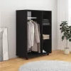 Fekete szerelt fa ruhásszekrény 80 x 40 x 110 cm