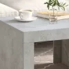 Betonszürke szerelt fa dohányzóasztal 50 x 50 x 35 cm