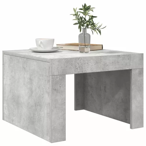 Betonszürke szerelt fa dohányzóasztal 50 x 50 x 35 cm