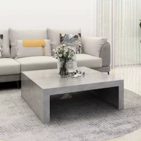 Betonszürke szerelt fa dohányzóasztal 100 x 100 x 35 cm