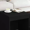 3 db fekete szerelt fa egymásba tolható asztal