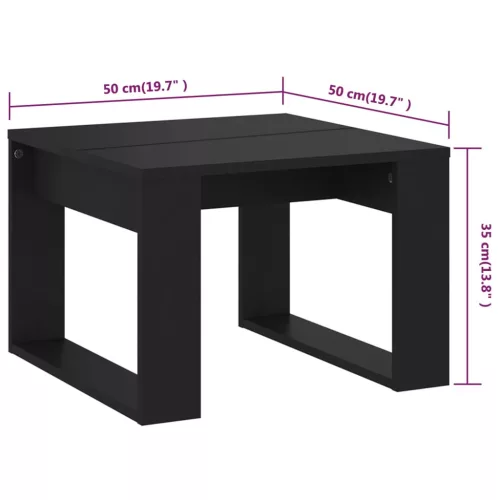 Fekete szerelt fa kisasztal 50 x 50 x 35 cm