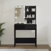 Fekete fésülködőasztal LED-del 74,5 x 40 x 141 cm