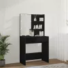 Fekete fésülködőasztal LED-del 74,5 x 40 x 141 cm