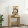 Sonoma tölgy színű LED-es fésülködőasztal 74,5 x 40 x 141 cm